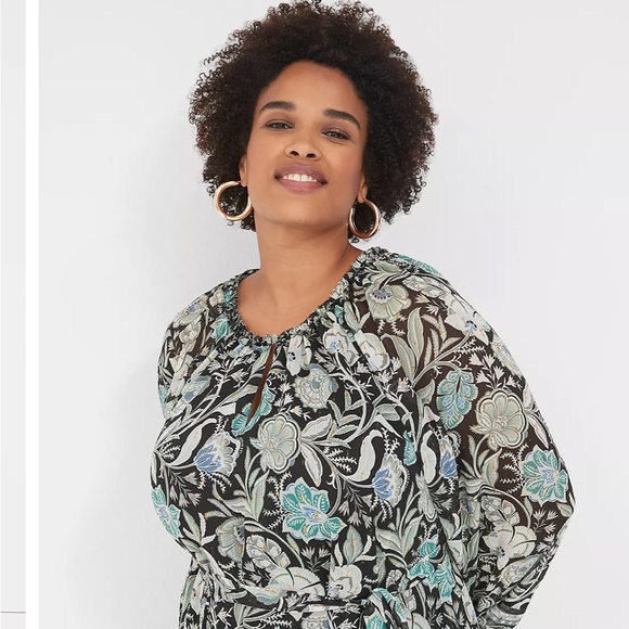 COPY - Lane Bryant Lurex Ruffle-Trim Notch-Neck Mini Dress - Picture 6 of 6